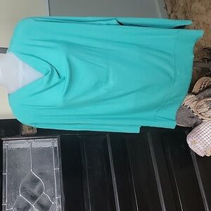#45 NWT Davi&Dani Vibrant Teal Boatneck Off Shoulder Top Women Size 1XL